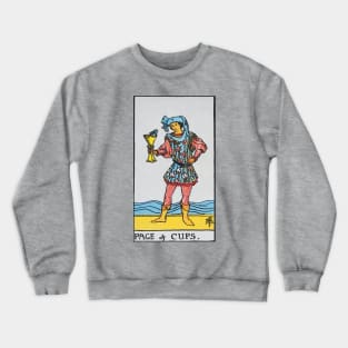 Page of cups tarot card Crewneck Sweatshirt